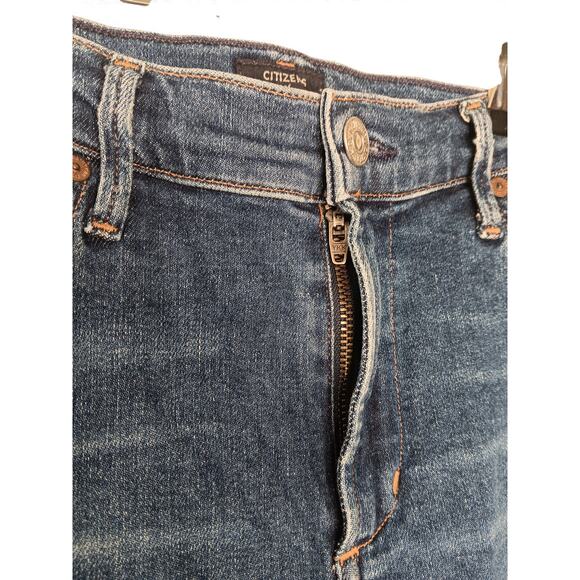 Citizens of Humanity Rocket Crop Mid Rise Skinny Jeans Blue Distressed 26 - Picture 6 of 16